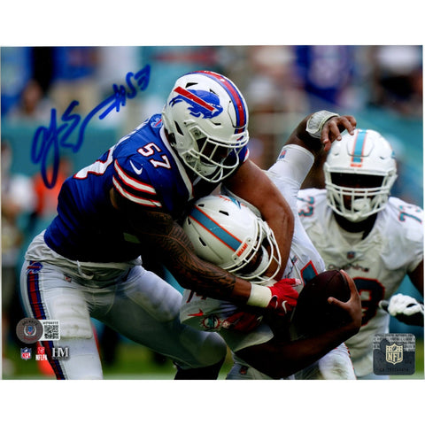 AJ Epenesa Autographed/Signed Buffalo Bills 8x10 Photo Beckett Witness 50259