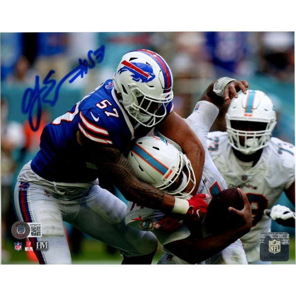 AJ Epenesa Autographed/Signed Buffalo Bills 8x10 Photo Beckett Witness 50259