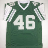 Autographed/Signed Herman Herm Edwards Philadelphia Green Jersey JSA COA