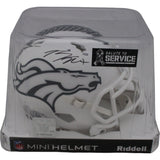 Bo Nix Autographed/Signed Denver Broncos 2024 Salute Mini Helmet Beckett 47658