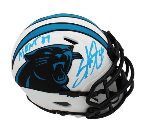 Steve Smith Sr. Signed Carolina Panthers Speed Lunar NFL Mini Helmet - Agent 89