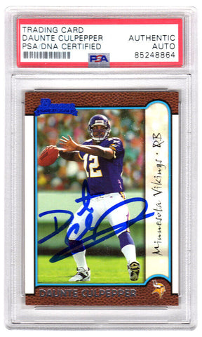 Daunte Culpepper Signed Vikings 1999 Bowman Rookie Card #166 -(PSA Encapsulated)