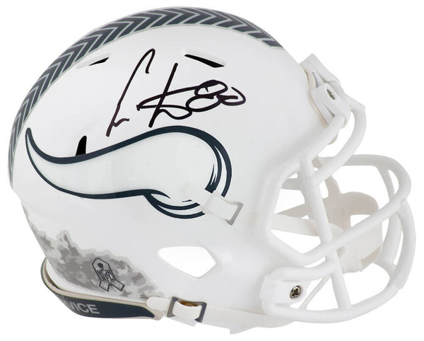 Cris Carter Signed Vikings 2024 SALUTE White Riddell Mini Helmet -(SCHWARTZ COA)