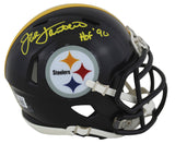 Steelers Jack Lambert "HOF 90" Signed Speed Mini Helmet W/ Case BAS Witnessed