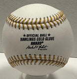 Cubs MARK GRACE Signed Official GOLD GLOVE LOGO Baseball AUTO w/ "4xGG" - JSA