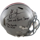 Jack Sawyer Signed Ohio State Buckeyes Authentic Helmet 2 Insc Beckett 49632
