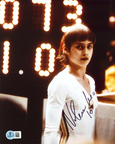 Nadia Comaneci Summer Olympics Authentic Signed 8x10 Vertical Photo BAS #BR29425