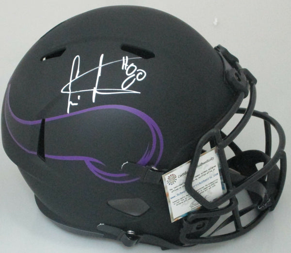 Vikings CRIS CARTER Signed Full Size Riddell Replica ECLIPSE Speed Helmet AUTO