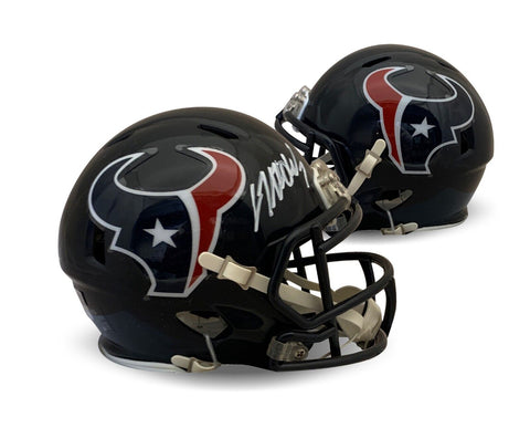 CJ Stroud Autographed Houston Texans Signed Football Mini Helmet Fanatics COA