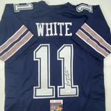 Autographed/Signed Danny White Dallas Dark Blue Football Jersey JSA COA Auto