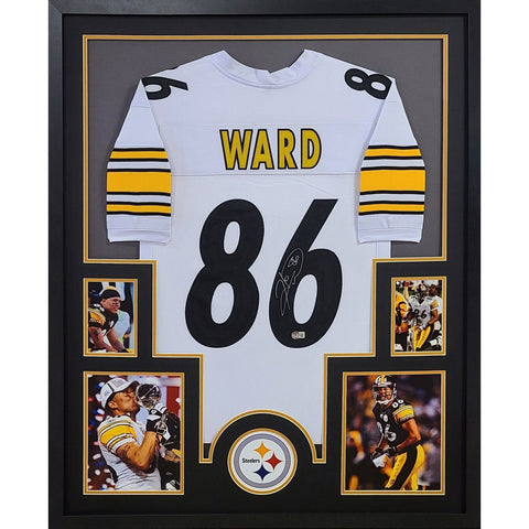 Hines Ward Autographed Signed Framed White Pittsburgh Steelers Jersey JSA