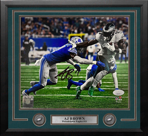 AJ Brown Philadelphia Eagles Autograph Signed 16x20 v Lions Framed Photo JSA COA