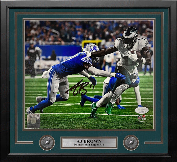 AJ Brown Philadelphia Eagles Autograph Signed 16x20 v Lions Framed Photo JSA COA