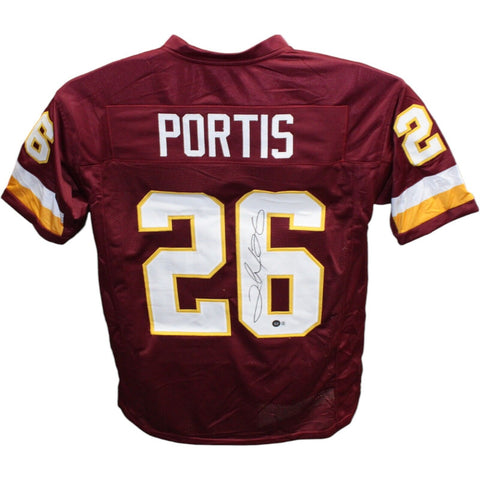 Clinton Portis Autographed/Signed Pro Style Jersey Red Beckett 42560