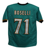 Tony Boselli Autographed/Signed Pro Style Teal XL Jersey BAS 33188
