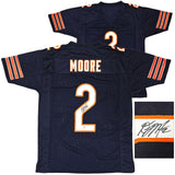 CHICAGO BEARS DJ MOORE AUTOGRAPHED NAVY BLUE JERSEY BECKETT BAS WITNESS 221067