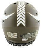 Vikings Randy Moss "DTN" Signed Salute To Service F/S Speed Proline Helmet BAS W