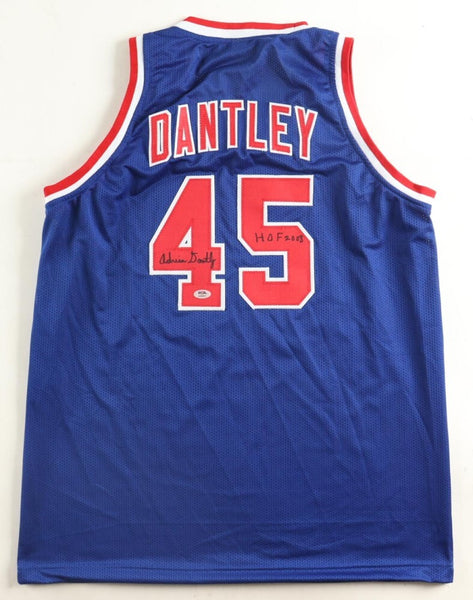 Adrian Dantley Signed Detroit Pistons Jersey Inscribed "HOF 2008" (PSA)