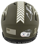 Ravens Ed Reed Authentic Signed Salute To Service Speed Mini Helmet BAS Witness