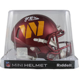 John Riggins Autographed Washington Commanders Mini Helmet Beckett Witness 49749