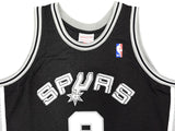 SPURS TONY PARKER AUTOGRAPHED BLACK M&N 2001-02 ROOKIE JERSEY XL BECKETT 222835
