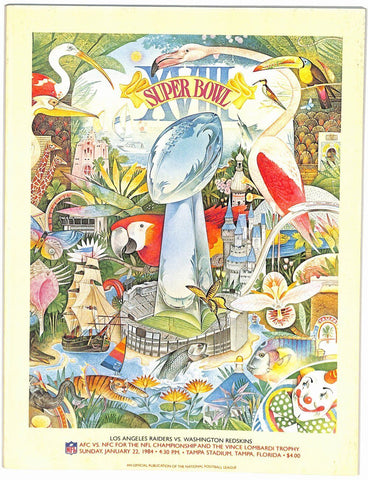 Super Bowl XVIII Game Program Raiders vs. Redskins Marcus Allen MVP 181637