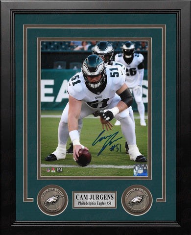 Cam Jurgens Action Philadelphia Eagles Autographed 8x10 Framed Photo JSA PSA