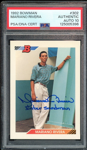 1992 Bowman Mariano Rivera RC Yankees Signed Enter Sandman PSA/DNA 10 Auto