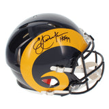 Eric Dickerson Autographed "HOF 99" Rams 1981-99 Throwback Helmet Beckett