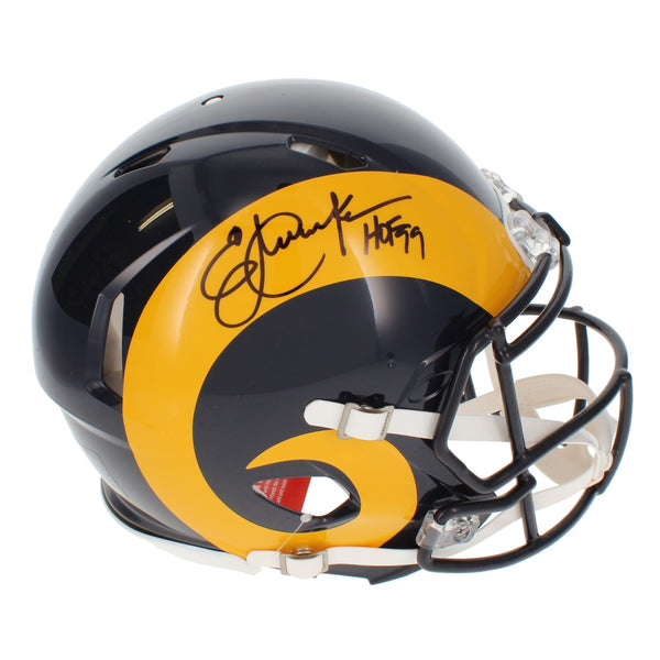 Eric Dickerson Autographed "HOF 99" Rams 1981-99 Throwback Helmet Beckett