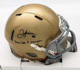 Jordan Faison Signed Notre Dame Fighting Irish Mini Helmet (PIA) 2025 Senior W.R