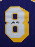 FRAMED IN SUEDE L.A. LAKERS KOBE BRYANT AUTOGRAPHED SIGNED JERSEY PSA COA