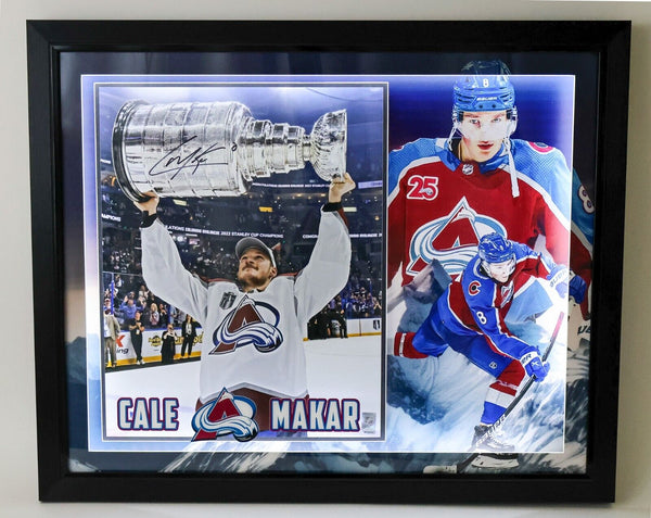 Cale Makar Colorado Avalanche Signed 16X20 Photo light Shadow Box Frame Fanatics