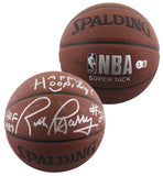 Warriors Rick Barry "Happy Hooping!" Signed Spalding I/O Basketball BAS #BR84332