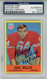 Dave Wilcox Signed 1967 Philadelphia #178 Trading Card HOF PSA Slab 43652