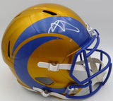 Aaron Donald Autographed Flash Yellow Full Size Helmet Rams Beckett 1W393329