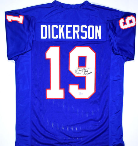 Eric Dickerson Signed Blue College Style Jersey w/ Pony Express - Beckett W Holo