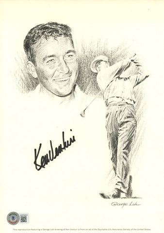 Ken Venturi Autographed PGA 8x10 Print Photo Drawing Beckett 44372