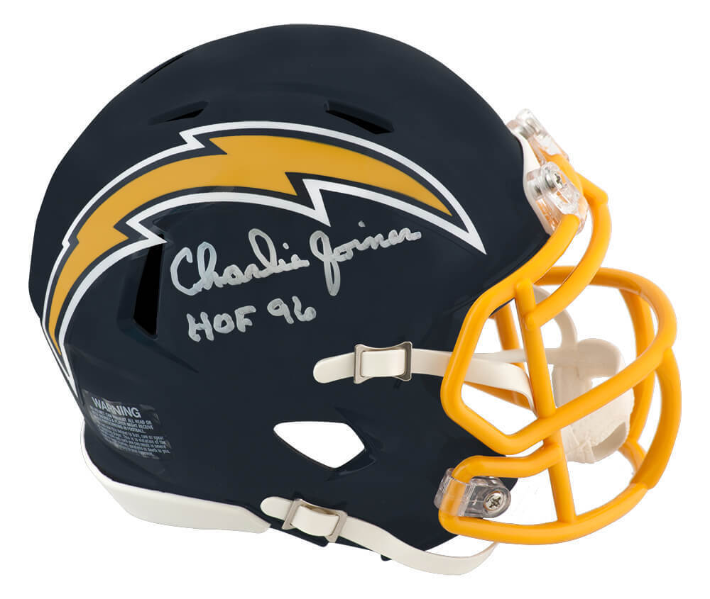 Charlie Joiner Signed Chargers Navy T/B Riddell Mini Helmet w/HOF'96 ...