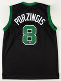 Kristaps Porzingis Signed Boston Celtics Jersey (Beckett) 2014 Top 4 NBA Pick