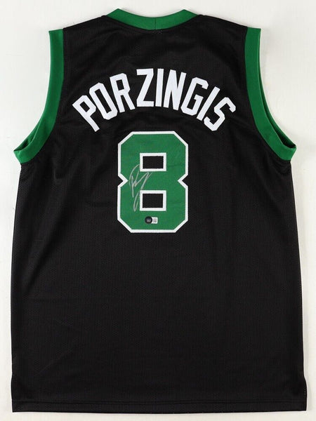 Kristaps Porzingis Signed Boston Celtics Jersey (Beckett) 2014 Top 4 NBA Pick