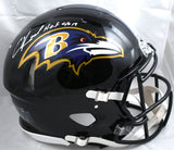 Ed Reed Autographed Baltimore Ravens F/S Speed Authentic Helmet w/HOF - Beckett