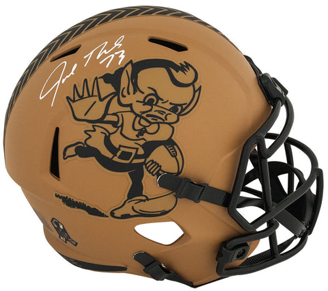 Joe Thomas Signed Browns 2023 SALUTE Riddell Full Size Speed Rep Helmet (SS COA)