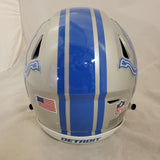 BARRY SANDERS SIGNED DETROIT LIONS F/S SPEEDFLEX HELMET BECKETT QR COA