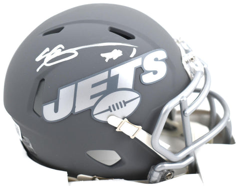 Ahmad Sauce Gardner Autographed New York Jets Slate Mini Helmet-Beckett W Holo