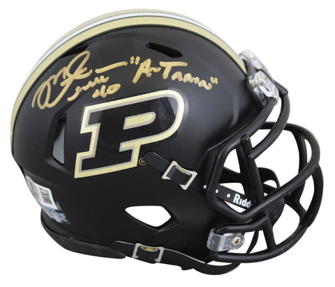 Purdue Mike Alstott "A-Train" Signed Black Speed Mini Helmet BAS Wit #4W113132