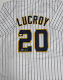 JONATHAN LUCROY Signed Custom Replica Pinstripe Brewers Jersey AUTO - JSA