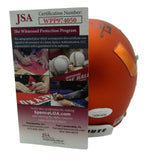 Vinny Testaverde Miami Hurricanes Signed XP Orange Schutt Mini Helmet JSA 152420
