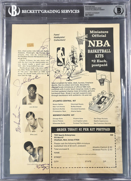 John Brisker Autographed 1970-71 Magazine Page Photo 4 Sigs Beckett