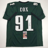 Autographed/Signed FLETCHER COX Philadelphia Green Football Jersey JSA COA Auto